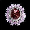 Image 1 : 4.50ct Pink Tourmaline 14K White Gold Ring