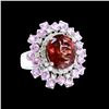 Image 2 : 4.50ct Pink Tourmaline 14K White Gold Ring