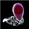 Image 1 : 20.01ct Burma Ruby 14K White Gold Ring No Glass Filling