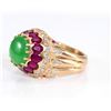 Image 6 : GIA 3.57ct Type A Imperial Jadeite Jade 18K Yellow Gold Ring