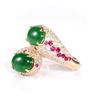Image 5 : GIA 4.24ct Natural Type A Imperial Jadeite Jade 18K Rose / Yellow Gold Ring