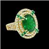 Image 2 : GIA 6.58ct COLOMBIAN EMERALD 18K YELLOW GOLD RING