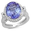 Image 1 : 8.78ct Tanzanite 14 K White Gold Ring