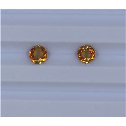 1.08ct Yellow Tourmaline match pair Round cut