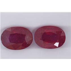 7.59ct Ruby Match pair Oval cut