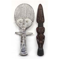 2 African Carved Wood Figures