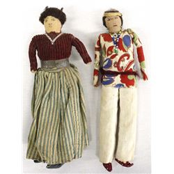 2 Vintage Native American Navajo Cloth Dolls