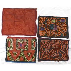 4 South American Kuna Indian Molas