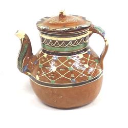 Vintage Mexican Redware Pottery Teapot