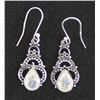 Image 1 : Sterling Silver and Faceted Moonstone Earrings