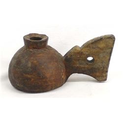 Antique Primitive Carved Wood Candleholder