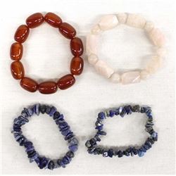 Set of 4 Stone Stretch Bracelets