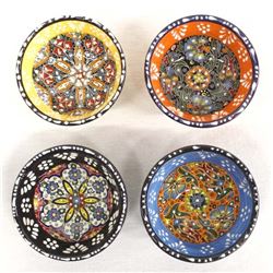 4 Small Painted Ceramic Bowls