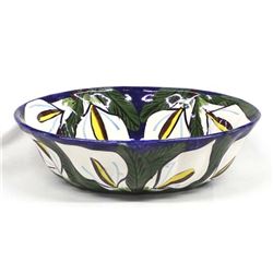 Mexican Ceramic Pottery Calla Lily Bowl