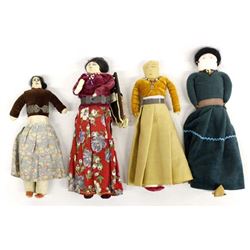 4 Vintage Native American Navajo Cloth Dolls
