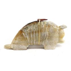Navajo Carved Picasso Marble Armadillo Fetish