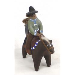 Navajo Folk Art Pottery Horse and Riders