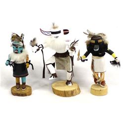 3 Native American Navajo & Hopi Kachina Dolls