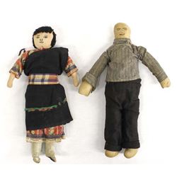 2 Vintage Native American Hopi Dolls