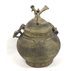 Vintage East India Dhokra Cast Metal Lidded Box