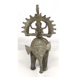 Vintage East India Dhokra Cast Brass Elephant
