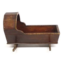 Antique Hand Crafted Wood Doll Cradle