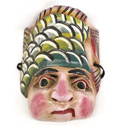 Vintage Mexican Hand Carved Wood Mask
