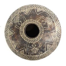 Pre Columbian Incised Lizard Seed Jar