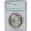 Image 1 : 1881-S $1 Morgan Silver Dollar Coin PCGS MS63 Old Green Rattler
