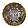 Image 2 : .999 Fine Silver Harrahs Casino Lake Tahoe, Nevada $10 Limited Edition Gaming Token