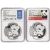 Image 1 : Lot of (2) 2019 China 10 Yuan Silver Panda Coins NGC MS70 Early Releases