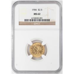 1906 $2 1/2 Liberty Head Quarter Eagle Gold Coin NGC MS62