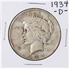 Image 1 : 1934-D $1 Peace Silver Dollar Coin