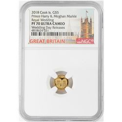2018 $5 Cook Island Royal Wedding Gold Coin NGC PF70 Ultra Cameo