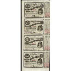 Uncut Sheet of (4) State of Louisiana Baby Bond Obsolete Notes
