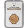 Image 1 : 1883 $10 Liberty Head Eagle Gold Coin NGC MS62