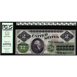 1862 $2 Legal Tender Note Fr. 41a PCGS Choice New 63PPQ