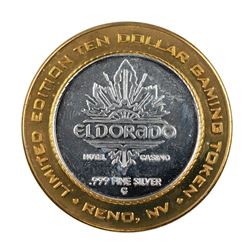 .999 Fine Silver Eldorado Reno, Nevada $10 Limited Edition Gaming Token