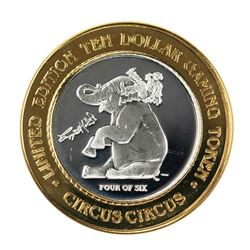 .999 Fine Silver Circus Circus Casino Reno, NV $10 Limited Edition Gaming Token