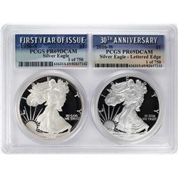 1986-S & 2016-W $1 Proof American Silver Eagle Coin Set PCGS PR69DCAM