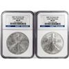 Image 1 : Lot of (2) 2007-W $1 American Silver Eagle Coins NGC MS69 Early Releases