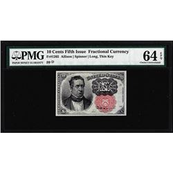 1874 10 Cent Fifth Issue Fractional Currency Note Fr.1265 PMG Choice Uncirculated 64EPQ