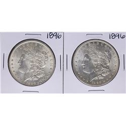 Lot of (2) 1896 $1 Morgan Silver Dollar Coins