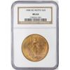 Image 1 : 1908 No Motto $20 St. Gaudens Double Eagle Gold Coin NGC MS64