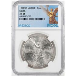 1984Mo Mexico 1 Onza Libertad Silver Coin NGC MS66