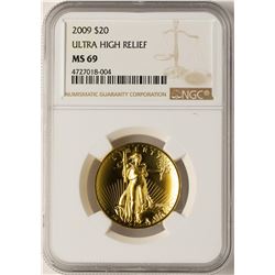 2009 $20 Ultra High Relief Double Eagle Gold Coin NGC MS69