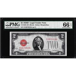 1928D $2 Legal Tender Note Fr.1505 PMG Gem Uncirculated 66EPQ