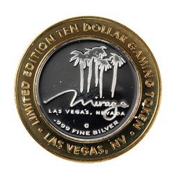 .999 Silver The Mirage Las Vegas, Nevada $10 Casino Gaming Token Limited Edition