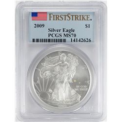 2009 $1 American Silver Eagle Coin PCGS MS70 First Strike