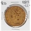 Image 1 : 1883-CC $20 Liberty Head Double Eagle Gold Coin